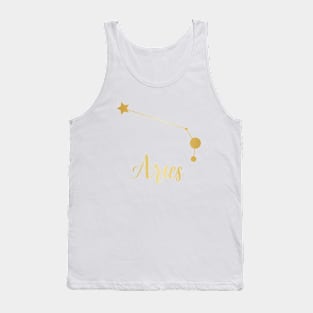 Aries Zodiac Constellation in Gold Tank Top